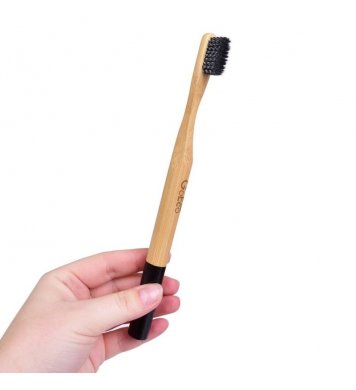 GoEco Bambusový zubní kartáček soft - černý