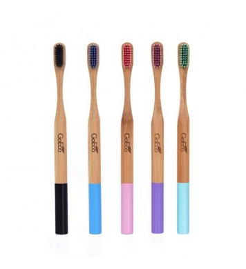 GoEco Bambusový zubní kartáček soft - černý