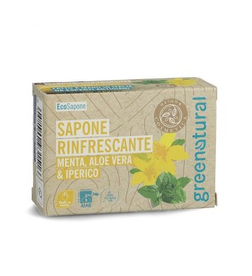 Greenatural Osvěžující mýdlo máta, aloe a třezalka 100g