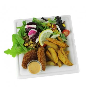 Ekologický talíř KARO 16x16cm z cukrové třtiny (125ks)