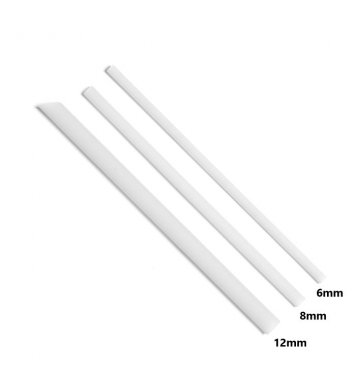 Bílá jednorázová EKO brčka ⌀12mm x 23cm (100ks) Euro Straws