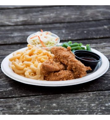 Kulatý talíř 18cm z cukrové třtiny (125ks) 2