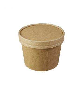 Kelímek kraft na polévku 350ml a víčko (50ks) Leone