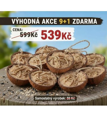 Kokosová krmítka s lojem a moučnými červy 9 1 zdarma Zolux