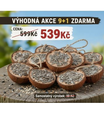 Kokosová krmítka s lojem a slunečnicí 9 1 zdarma Zolux