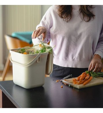 Koš na bioodpad s vložkou 6l - taupe Plastia 4