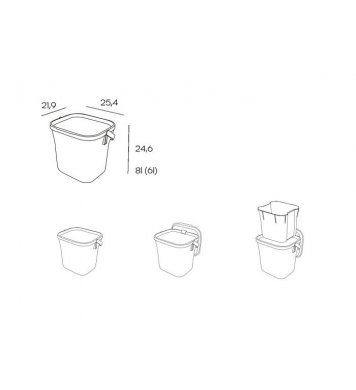 Koš na bioodpad s vložkou 6l - taupe Plastia 5