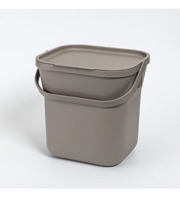 Koš na bioodpad s vložkou 6l - taupe Plastia 3