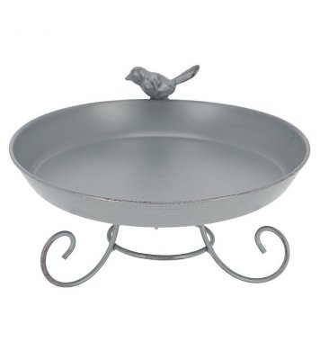 Koupel na nožičkách pro ptáčky - šedý kov 22cm Esschert Design