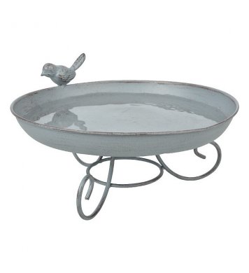 Koupel na nožičkách pro ptáčky - šedý kov 22cm Esschert Design 2