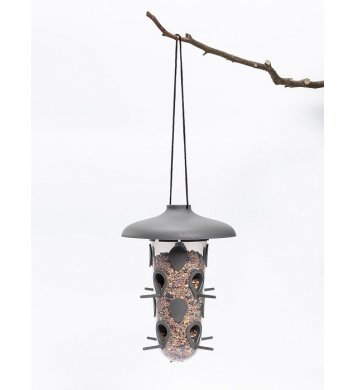 Krmítko a pítko 3v1 pro ptáky Robin - antracit Plastia 8