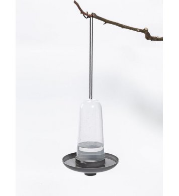 Krmítko a pítko 3v1 pro ptáky Robin - antracit Plastia 9