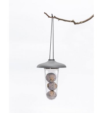 Krmítko a pítko 3v1 pro ptáky Robin - antracit Plastia 10