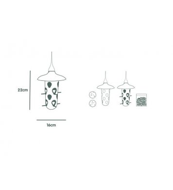 Krmítko a pítko 3v1 pro ptáky Robin - zelené Plastia 10
