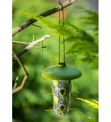 Krmítko a pítko 3v1 pro ptáky Robin - zelené Plastia 3