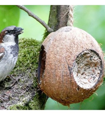 Krmítko pro ptáky kokos s náplní 400g Erdtmann's