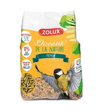 Bezslupkové krmivo pro ptáky Premium 2kg s hmyzem Zolux
