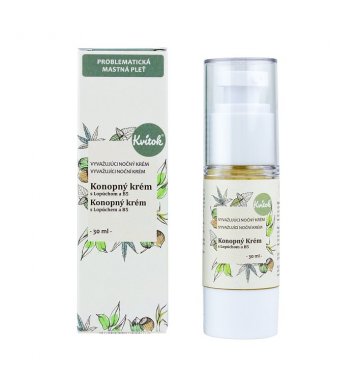 Kvitok Noční konopný krém pro mastnou pleť 30ml