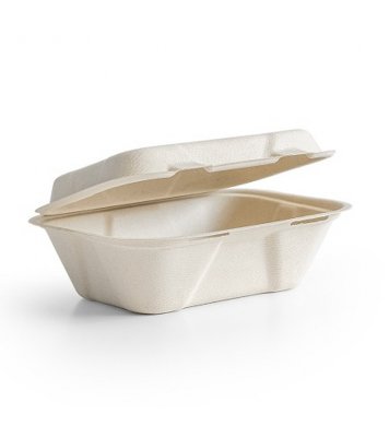 Menu box 1 sekce 600ml Natural - 18x13cm z cukrové třtiny (50ks)