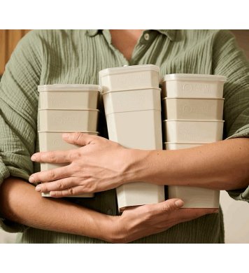 plastia hranatá Miwa Chytrá krabička 350ml - světle šedá