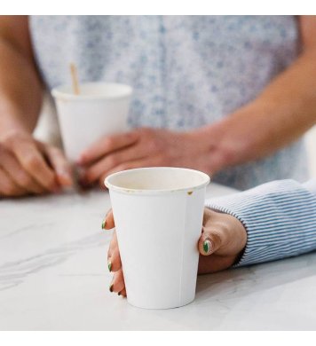 Nejlevnější Papírový kelímek bílý 90mm 0,35l 300ml