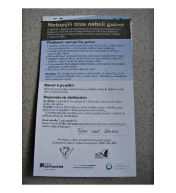 Netopýří guano - vynikající hnojivo a lákadlo netopýrů