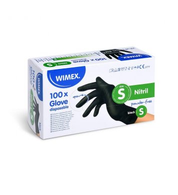 wimex Nitrilová Rukavice nepudrovaná černá vel. S (100ks)