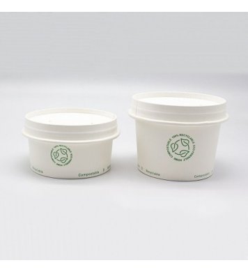 Papírová miska bez plastů Bílá 240ml 90mm (50ks) 2