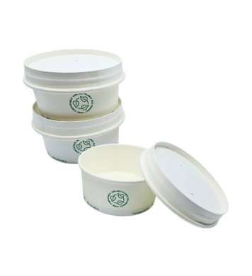 Papírová miska bez plastů Bílá 160ml 90mm (50ks) 3