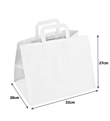 Papírová taška bílá - 32x20x27cm (50ks)