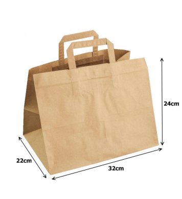 Papírová taška kraft recykl. - 32x22x24cm (250ks)