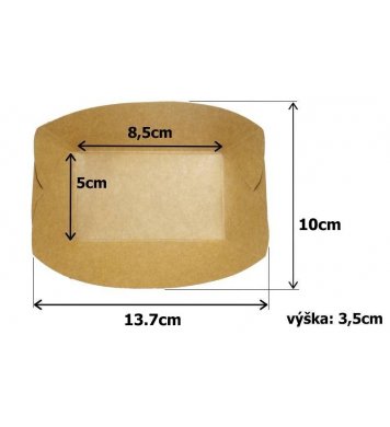 Papírový kraft tácek 13.7x10x3.5cm (250ks) 2