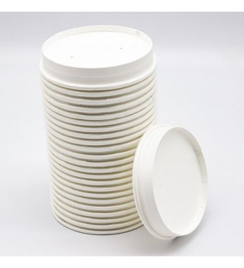 Papírové víčko bez plastů Bílé 90mm (50ks) 3