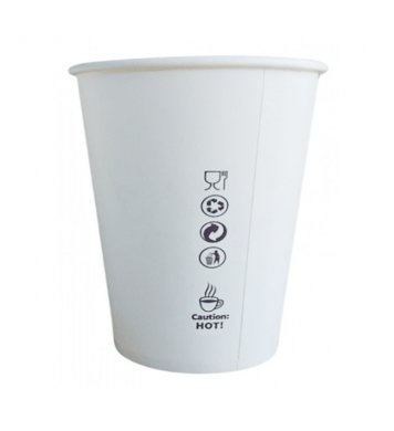 Papírový kelímek bez plastů Bílý 0,35l 90mm (50ks) 1