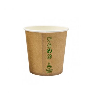 Papírový kelímek bez plastů Kraft 0,1l ⌀62mm (50ks) 1