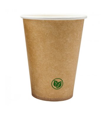 Papírový kelímek bez plastů Kraft 0,35l ⌀90mm (50ks)