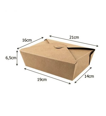 Papírový kraft box 1800ml - 21x16x6,5cm (60ks) 1