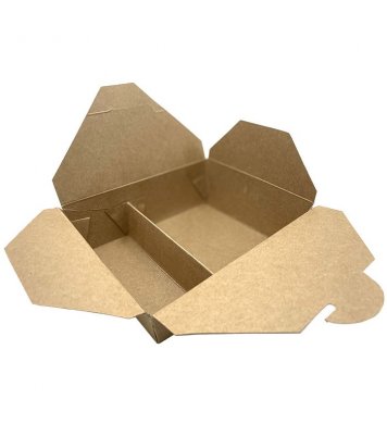 Papírový kraft box 2 sekce 2000ml 23x17x7cm (50ks)