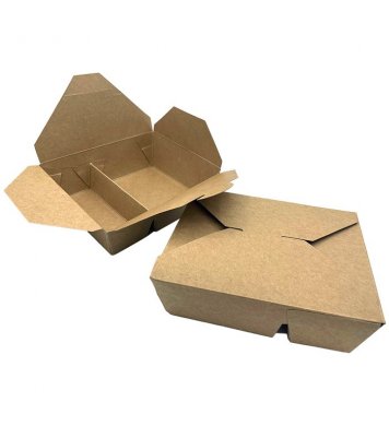 Papírový kraft box 2 sekce 2000ml 23x17x7cm (50ks) hit office