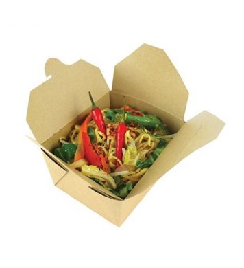 Jednorázový papírový box hnědý na jídlo gastro
