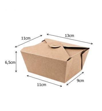 Papírový kraft box 800ml - 13x11x6,5cm (50ks) 2