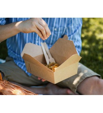 Papírový jídelní box na odnos rozvoz obědů