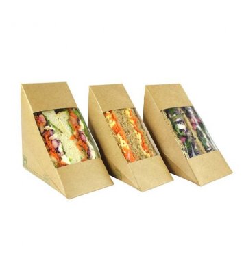 Papírový box na sendviče s PLA okénkem 75mm (500ks)