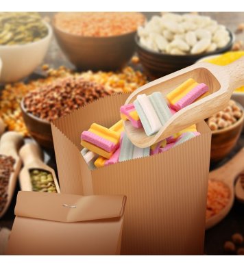 Papírový kraft sáček s bočním skladem 12 5x24cm (100ks)