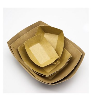 Papírový kraft tácek XL 22x18x5.5cm (50ks)