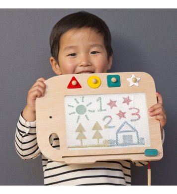 Petit Collage Dřevěná magnetická kreslící tabulka