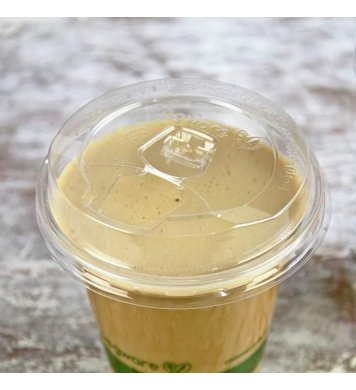 bioplastové víčko rovné s dírou na brčko vegware