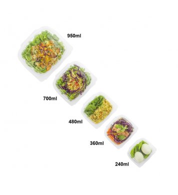 Salátová miska s víčkem 240ml bioplast PLA (50ks)