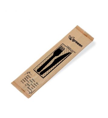 Příborový set dřevěný nůž-vidlička-ubrousek (60ks) wimex 3