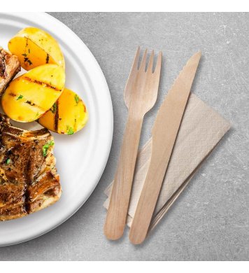 Příborový set dřevěný nůž-vidlička-ubrousek (60ks) wimex 2